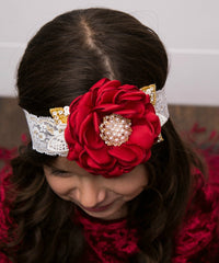 Felicity Red Flower Lace Headband