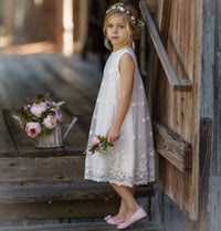 Zaidee Flower GIRL Lace Dress - OFF White