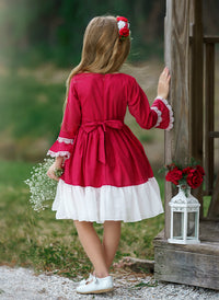 Leilani Dress Long Sleeve - Red