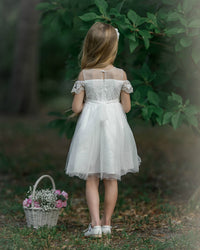 Irina Flower Girl Off Short White Dress