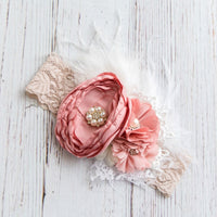 Color Me Pink Couture Flower Lace Headband