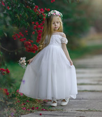 Irina Flower Girl Off White Dress