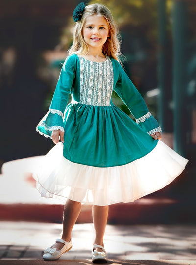 Leilani Dress Long Sleeve - Emerald